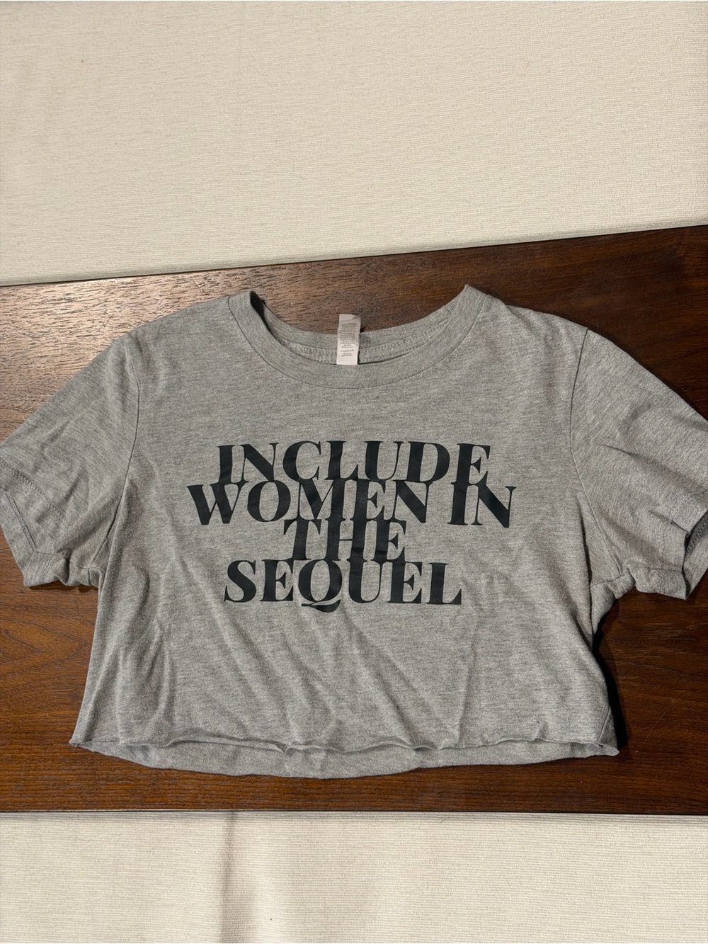 Bella Canvas Hamilton Musical Custom Cropped Graphic Tee Size M Gray